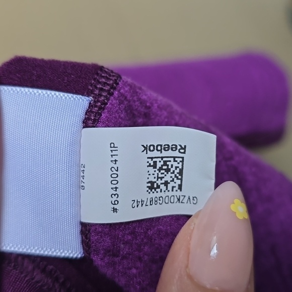 Reebok Cold Weather Compression Fitted Jacket purple 1/4 zip XS violet space dye - Picture 6 of 10